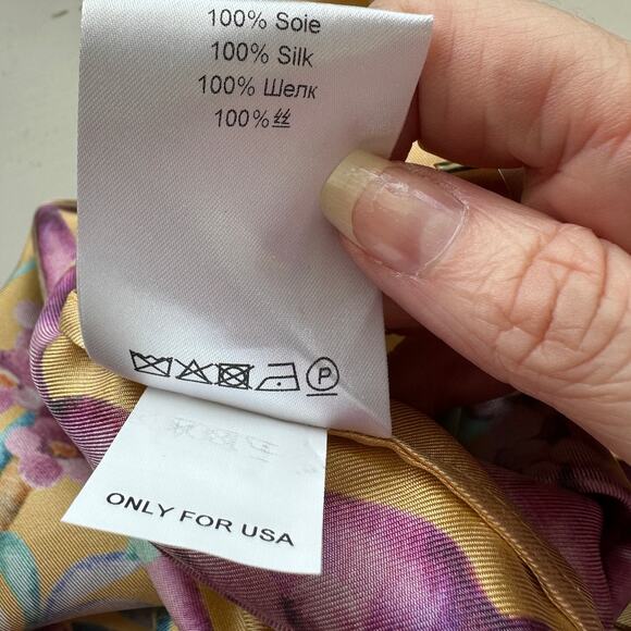 La DoubleJ Yellow Multi-Color Printed Silk Pull-on Palazzo Pant XL - Picture 13 of 16